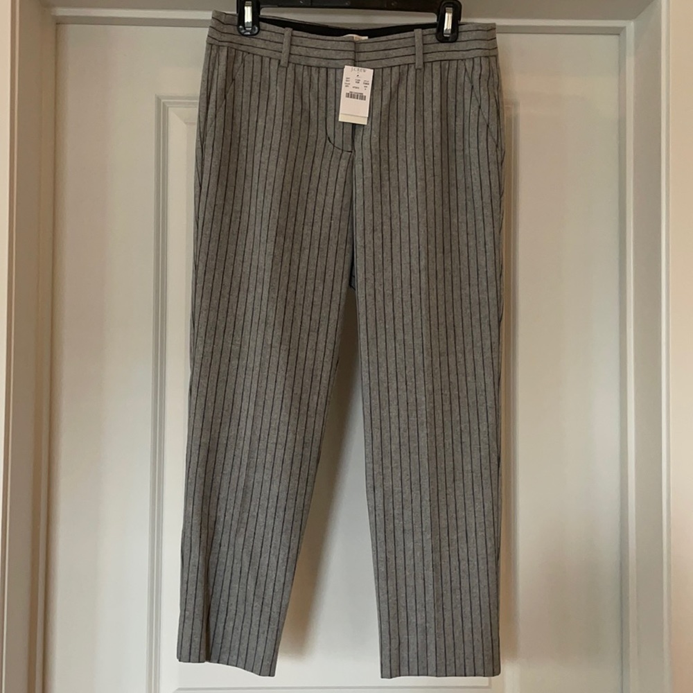 NWT JCREW WOOL PIN STRIPPED PANTS. SIZE 2.